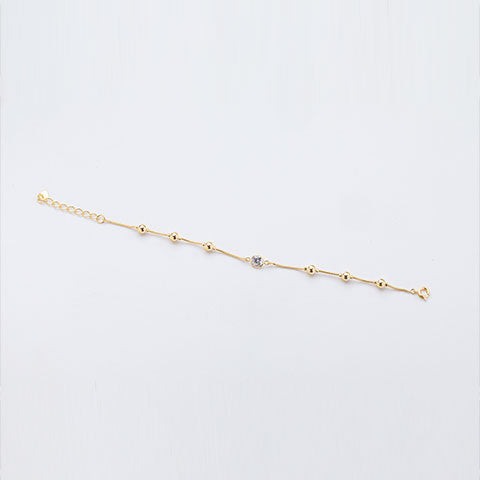 Pulseira Bolas com Cristal Folheada