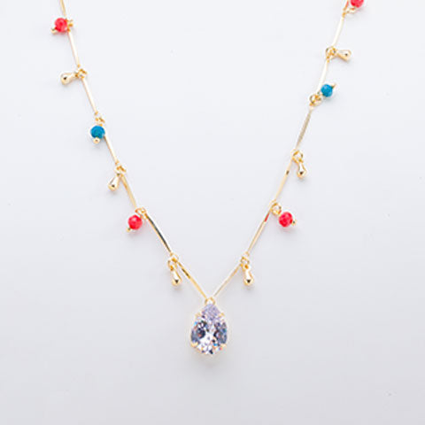 Colar Colorido Zirconia Folheado