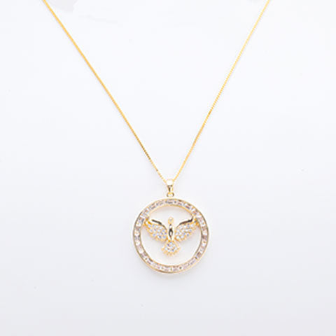 Colar Espirito Santo Folheado ou Rodio