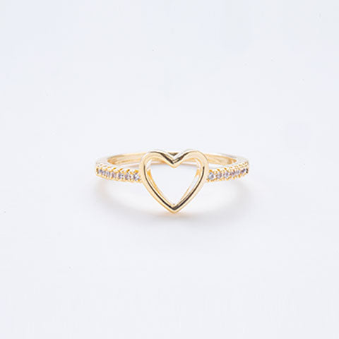 Anel Coracao Cravejado Zirconia