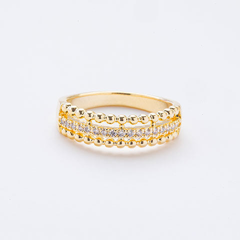 Anel Zirconias Folheado