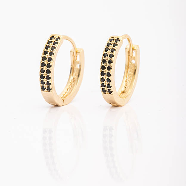 Argolinha com zirconia cravejada dourado G