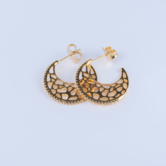 Argola Zirconia Folheada