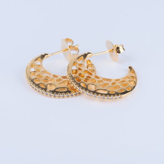 Argola Zirconia Folheada