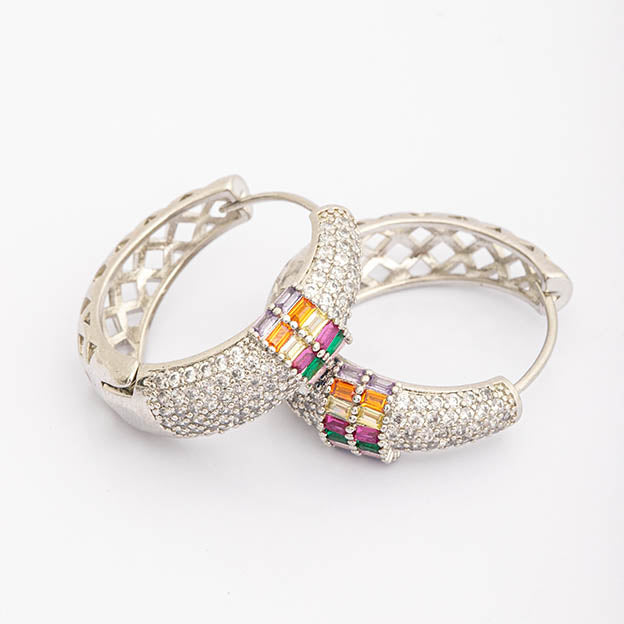 Argola Grossa Zirconia Grande