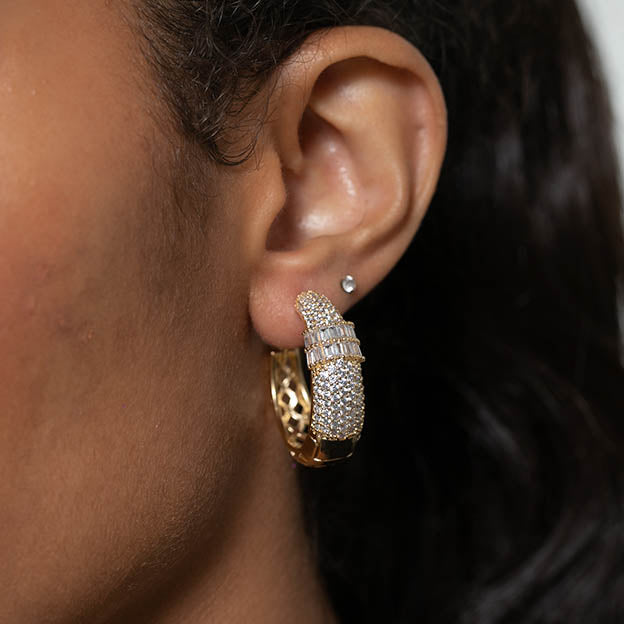 Argola Grossa Zirconia Grande