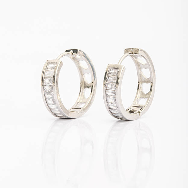 Argola Zirconia Colorido e Cristal Navete M