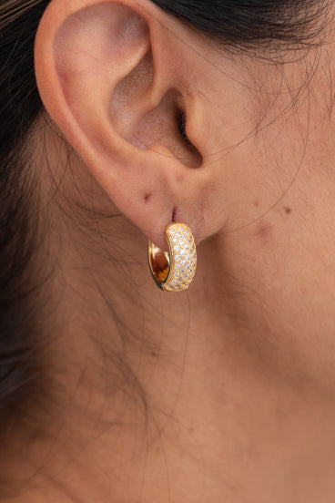 Argola Zirconia Dourada Folheada