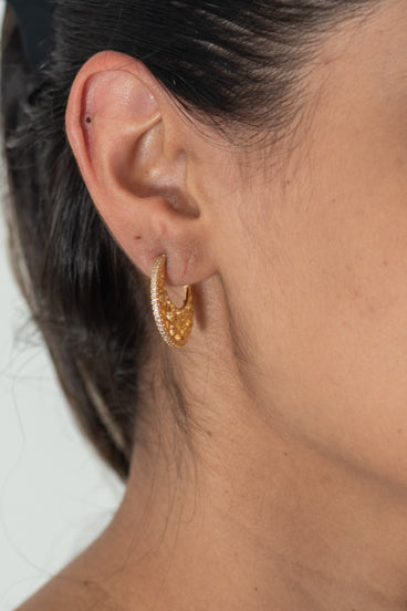 Argola Zirconia Folheada