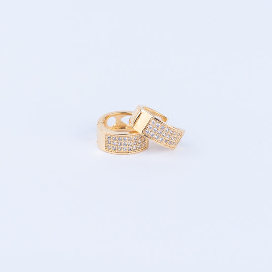 Argola Dourada Zirconia Folheada