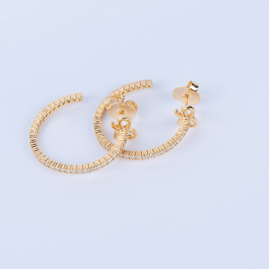 Argola com Lacinho Zirconia Folheada