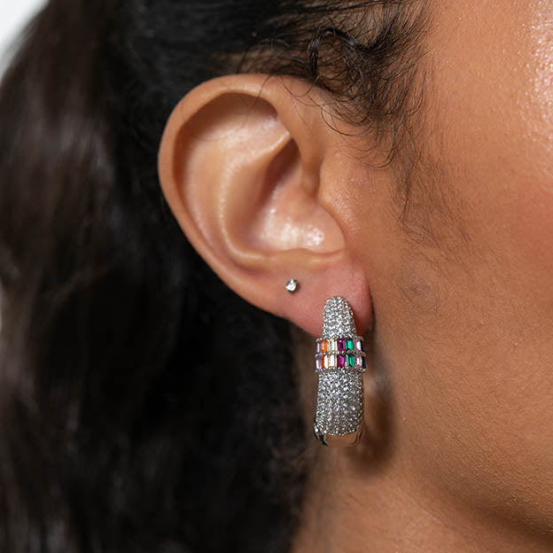 Argola Grossa Zirconia Grande