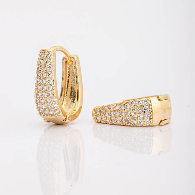 Argola Cravejada de Zirconia Cristal M