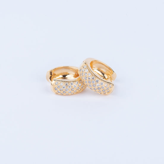 Argola Zirconia Dourada Folheada