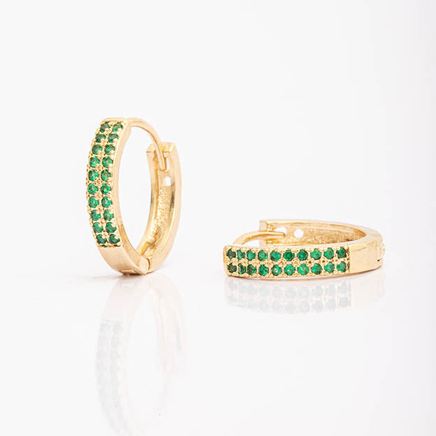 Argolinha com zirconia cravejada dourado G