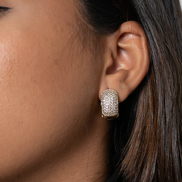 Argola Cravejada em Zirconia Cristal G