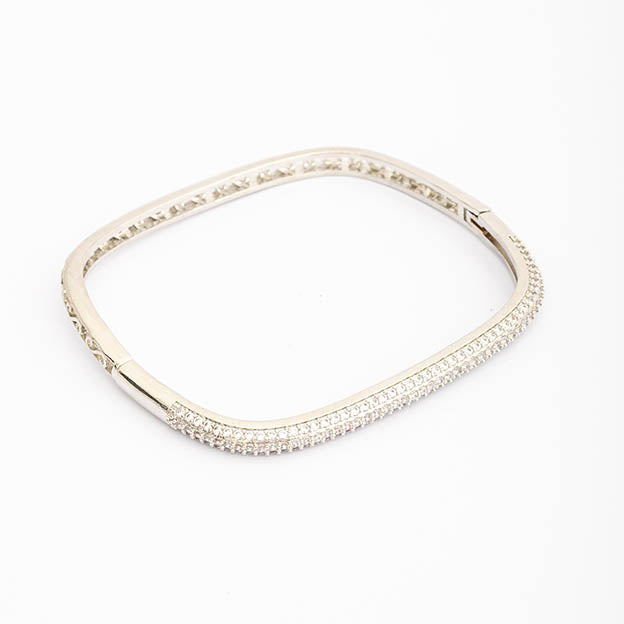 Bracelete quadrato com zirconia Prateado