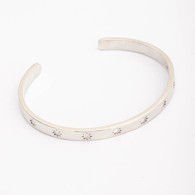 Bracelete Cravejado em Zirconia Prateado