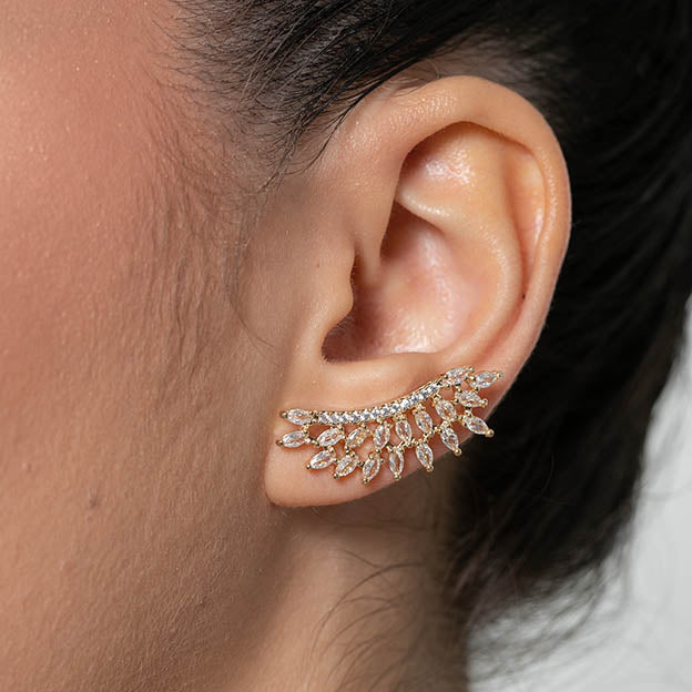 Brinco Zirconia Colorido dourado