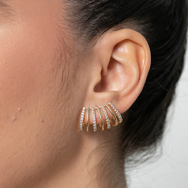 Brinco Earhook Zirconia Cristal e Colorida