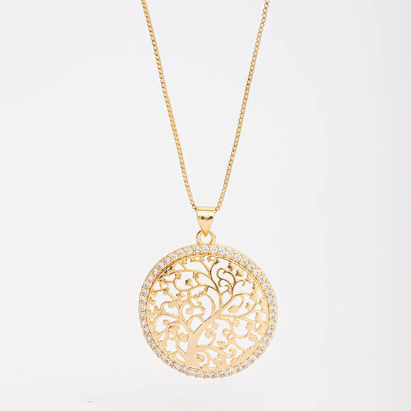 Colar Arvore da vida em zirconia