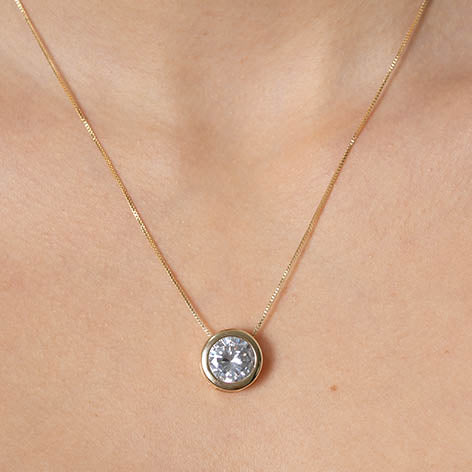 Colar Ponto de luz grande dourado