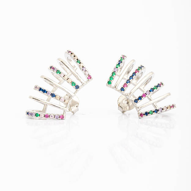 Brinco Ear hook Zirconia Cristal