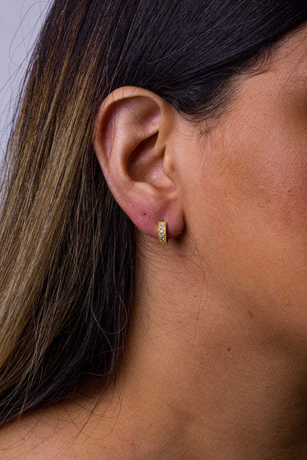 Argola Pequena Zirconia Folheada