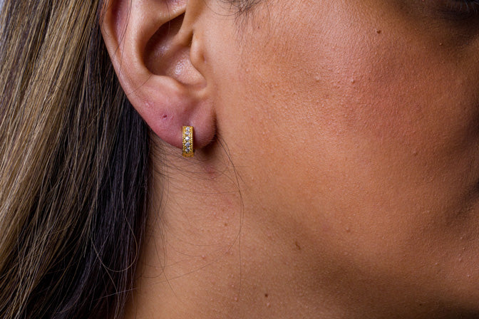 Argola Pequena Zirconia Folheada