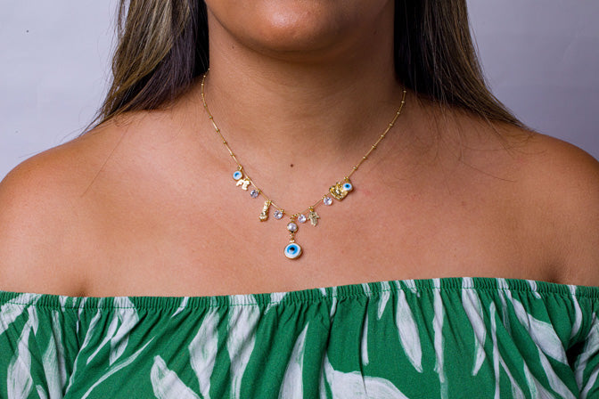 Colar Amuleto da Sorte Folheado