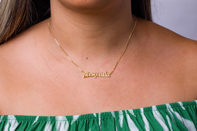 Colar Abencoada Cravejado de Zirconia Folheado