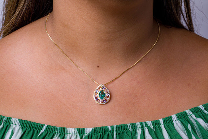 Conjunto Gota Colorida Folheado