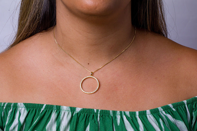 Conjunto Circulos Cravejados de Zirconia Folheado