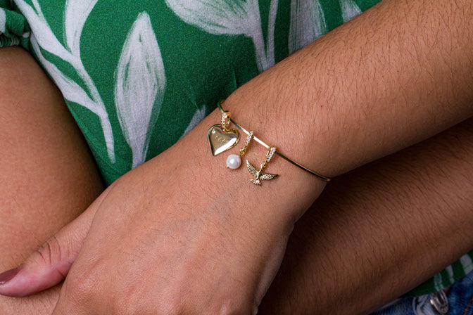 Pulseira Paz Folheada