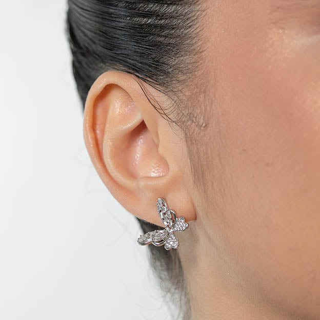 Brinco Borboleta com zirconia cravejada