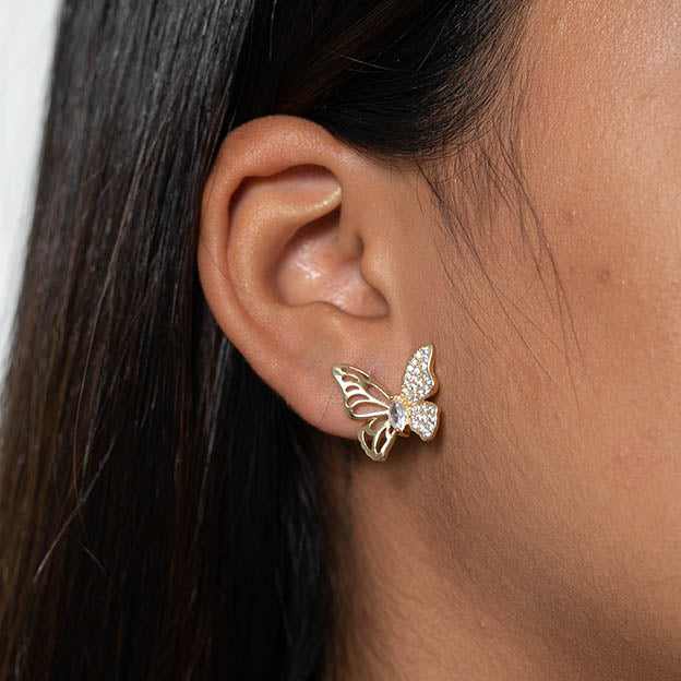 Brinco Borboleta com Zirconia