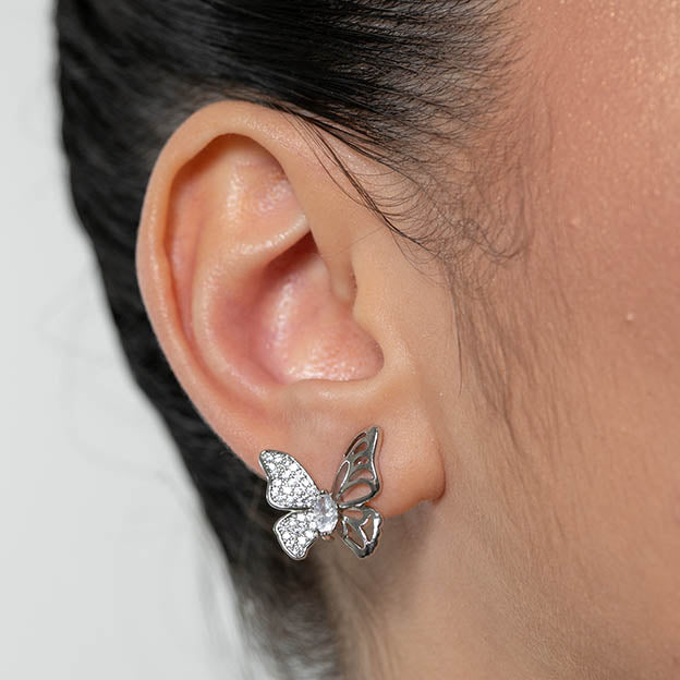 Brinco Borboleta com Zirconia