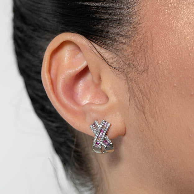 Brinco X Zirconia Prateado