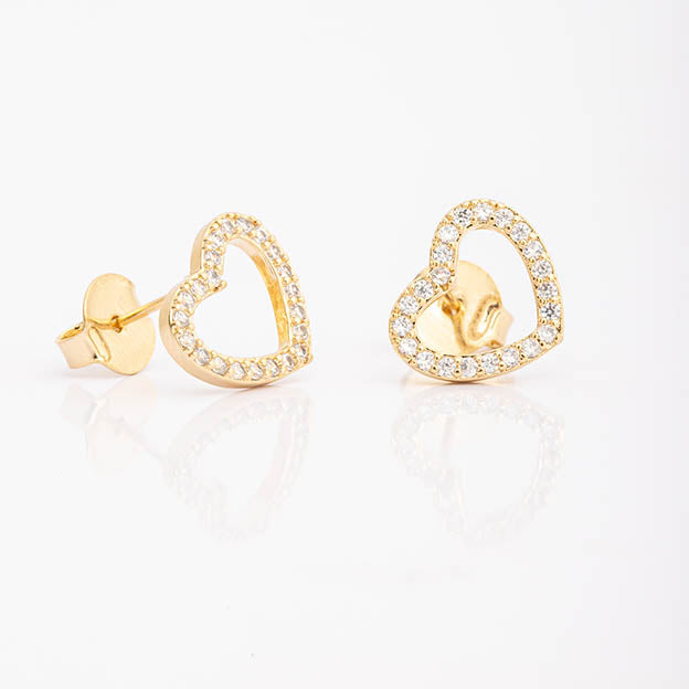 Brinco Coracao Zirconia Cravejada Cristal G